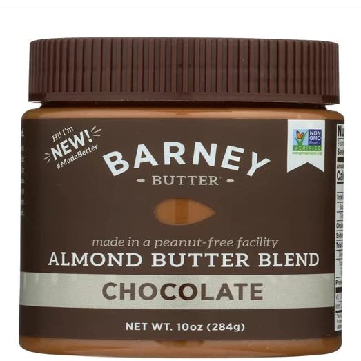 Barney Butter Almond Butter Blend Chocolate, Peanut Free, Gluten Free & Non-GMO, 10 Oz (Pack of 6)
