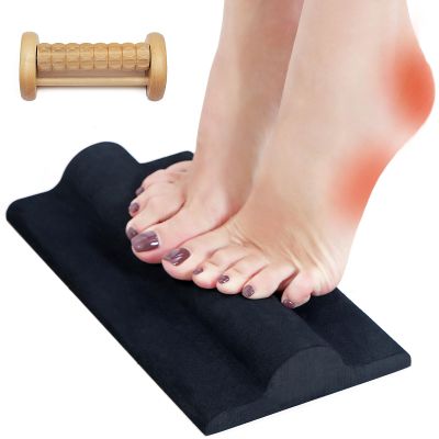 Plantar Fasciitis Relief Pad with Foot Roller, Fascia Stretcher Toe Stretcher for Heel Spurs, Achilles Tendonitis, Tight Calves & Foot Drop