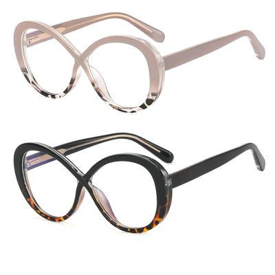 Melrose/Fashion Rainbow Reading Glasses Women 2022 Luxury Presbyopia Eyeglasses Anti Blue Light Oversized Glasses (2pcs black amber+grey amber, 3, multiplier_x)