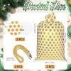 Sabary 2 Pcs 80 x 60 Inch Jumbo Bike Gift Bags Christmas Extra Large Plastic Giant Thicken Bicycle Bag White and Gold Dots Xmas Holiday Bags for Snack Treat Goodies Weddings Birthdays Engagement Party view 2
