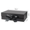 DaiUni 10.5"X7.5"X3.1" Black Magnetic Gift Box with Lid and Ribbon for Presents view 2
