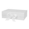 DaiUni 10.5"X7.5"X3.1" White Magnetic Gift Box with Lid and Ribbon for Presents view 1