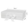 DaiUni 10.5"X7.5"X3.1" White Magnetic Gift Box with Lid and Ribbon for Presents view 2