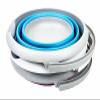 SAMMART 5L (1.32 gallons) Collapsible Plastic Bucket - Foldable Round Tub - Portable Fishing Water Pail - Space Saving Outdoor Waterpot (Grey + Bright Blue + Pink (Set of 3)) view 3