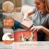 Christian Art Gifts Large Landscape Scripture Gift Bag for Women w/Greeting Card & Tissue Paper Set: Grace - Eph. 2:8 Inspirational Bible Verse, Butterfly Multicolor Floral w/Shiny Gold, Deep Orange view 3