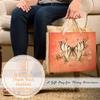 Christian Art Gifts Large Landscape Scripture Gift Bag for Women w/Greeting Card & Tissue Paper Set: Grace - Eph. 2:8 Inspirational Bible Verse, Butterfly Multicolor Floral w/Shiny Gold, Deep Orange view 4