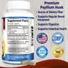 YUMMYVITE Psyllium Husk Dietary Fiber Supplement 2175mg, Non-GMO, 90 Capsules view 2