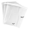 888 Display USA, Inc 100 Bags 7.2" x 10.2" 1.4 Mil w/Knurling Edges Crystal Clear Protective Closure Bags with Self Adhesive Flap Closure - Clear Resealable Cello/Cellophane Bags Good for Bakery, view 1