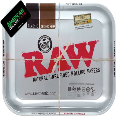 RAW Metallic Silver Metal Task Tray (Large Size 14x 11x 1.25) Includes RAWthentic Certificate and ARC Scoop Card