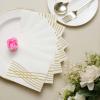 Efavormart 20 Pack Linen-Feel Paper Napkins, White with Gold Foil Wave Design, 10"x10" Airlaid Disposable Cocktail Napkins for Wedding & Special Events view 2