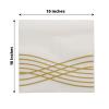 Efavormart 20 Pack Linen-Feel Paper Napkins, White with Gold Foil Wave Design, 10"x10" Airlaid Disposable Cocktail Napkins for Wedding & Special Events view 3