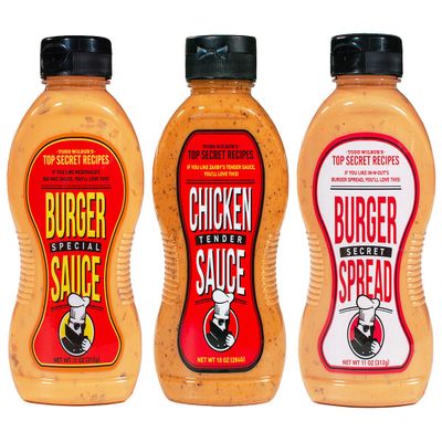 Todd Wilbur's Top Secret Recipes Sauces Variety Pack - Burger Special Sauce, Burger Secret Spread, Chicken Tender Sauce - For Famous Restaurant Flavor at Home MSG & Gluten-Free (Pack of 3)