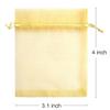 Akstore 50Pcs 3.15"x4"(8x10cm) Sheer Drawstring Organza Jewelry Pouches Wedding Party Christmas Favor Gift Bags (Golden, 3x4) view 2