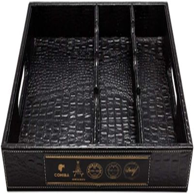 HANDIYA Cigar Box Humidor Cigar Box Humidors Barware Cigar Tray Crocodile Pattern Cigar Tray Leather Cigar Storage Box Multi-Function Large-Capacity Professional Tray Cooking & Dining