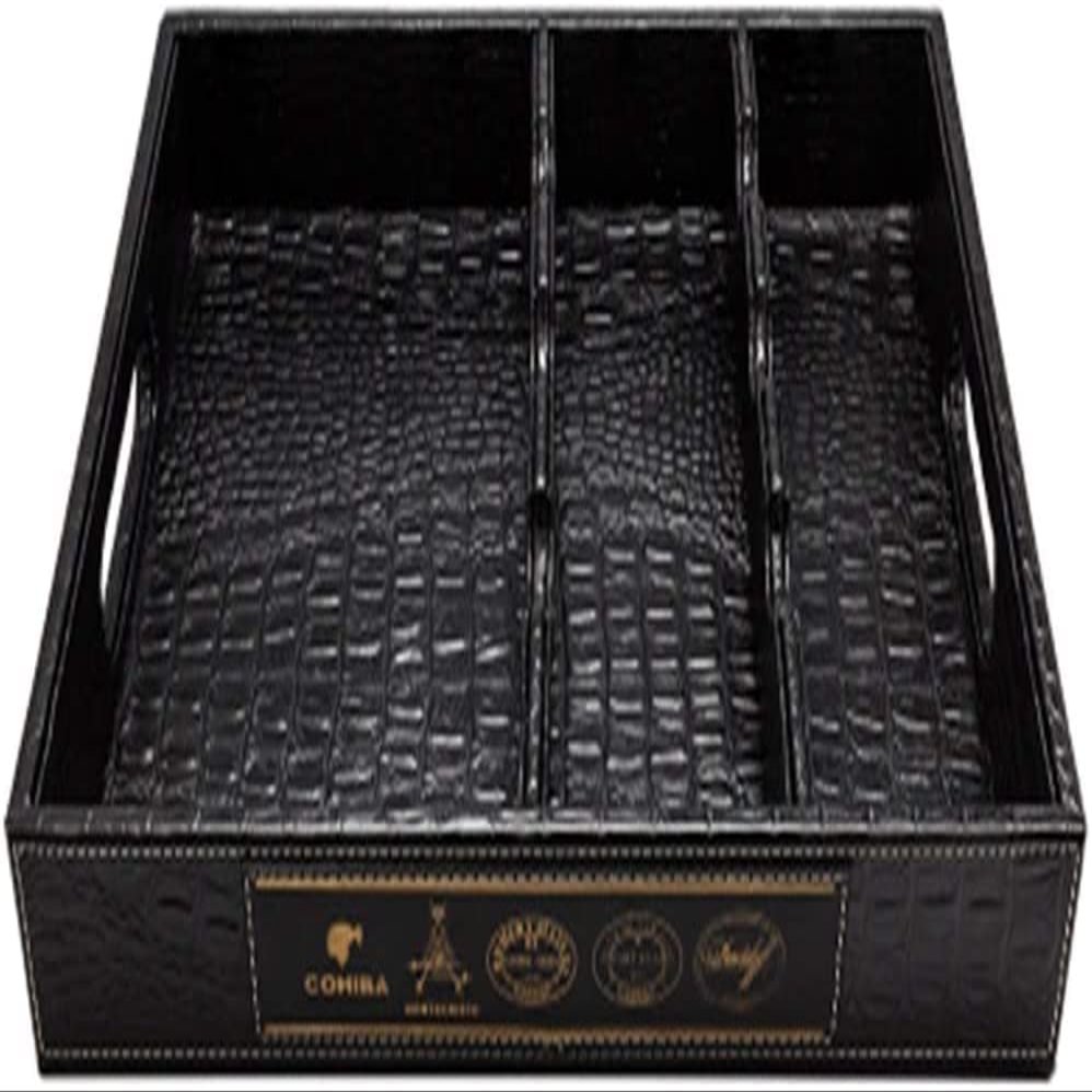 HANDIYA Cigar Box Humidor Cigar Box Humidors Barware Cigar Tray Crocodile Pattern Cigar Tray Leather Cigar Storage Box Multi-Function Large-Capacity Professional Tray Cooking & Dining