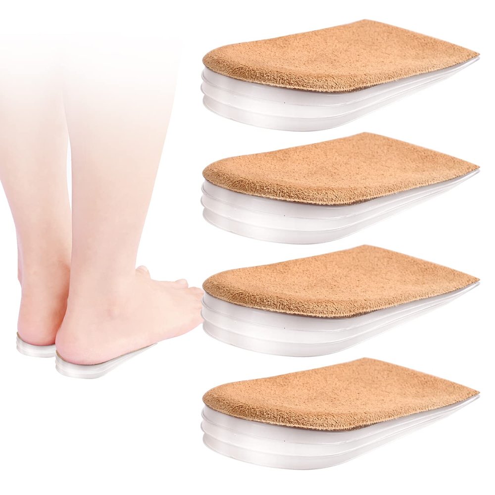 Abnaok Heel Lift, 4 Layer 2 Pairs Gel Shoe Lifts for Women Uneven Legs,Adjustable Orthopedic Heel Lifts for Heel Pain and Leg Length Discrepancy, Heel Wedge Inserts 1/4" to 1"