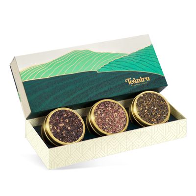 Teaniru, Novelty Tea Collection | 3 Loose Leaf Tea Sampler | Tea Variety Pack - Assortment of Green, Herbal & Black Tea | Gluten Free & Sugar Free | Tea Gift Set for Men & Women | Thanks Giving