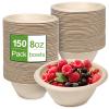 Grocylecane 8oz Small Paper Bowls, 150 Pack Compostable, Biodegradable Eco-Friendly Heavy Duty Serving Bowls for Ice Cream, Desserts, Soup, Snack view 1