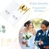 100 Pcs Wedding Disposable Cloth Like Napkins for Reception Mr and Mrs Built-in Flatware Pocket Napkins for Silverware Wedding & Bridal Shower Engagement Party Events Decorations view 2