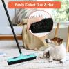 Rubber Broom Carpet Rake for Pet Hair Removal, Fur Remover Broom with 59" Telescoping Long Handle, Pet Hair Broom with Squeegee for Carpet, Hardwood Floor, Tile view 2
