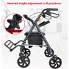 2 in 1 Rollator Walker with Footrest - Transport Walker Chair with 8 inch Wheels -Folding Rolling Walker with USB Heated Cushions, Supports 330 Lbs, for Elderly Limited Mobilit view 3