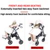 2 in 1 Rollator Walker with Footrest - Transport Walker Chair with 8 inch Wheels -Folding Rolling Walker with USB Heated Cushions, Supports 330 Lbs, for Elderly Limited Mobilit view 4