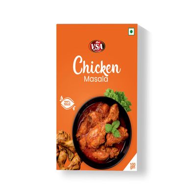 VSA Premium Chicken Masala Powder - 500gm A Flavorful Blend for Irresistible Chicken Delicacies 100% Natural Salt-Free | No Colors |Indian Spice
