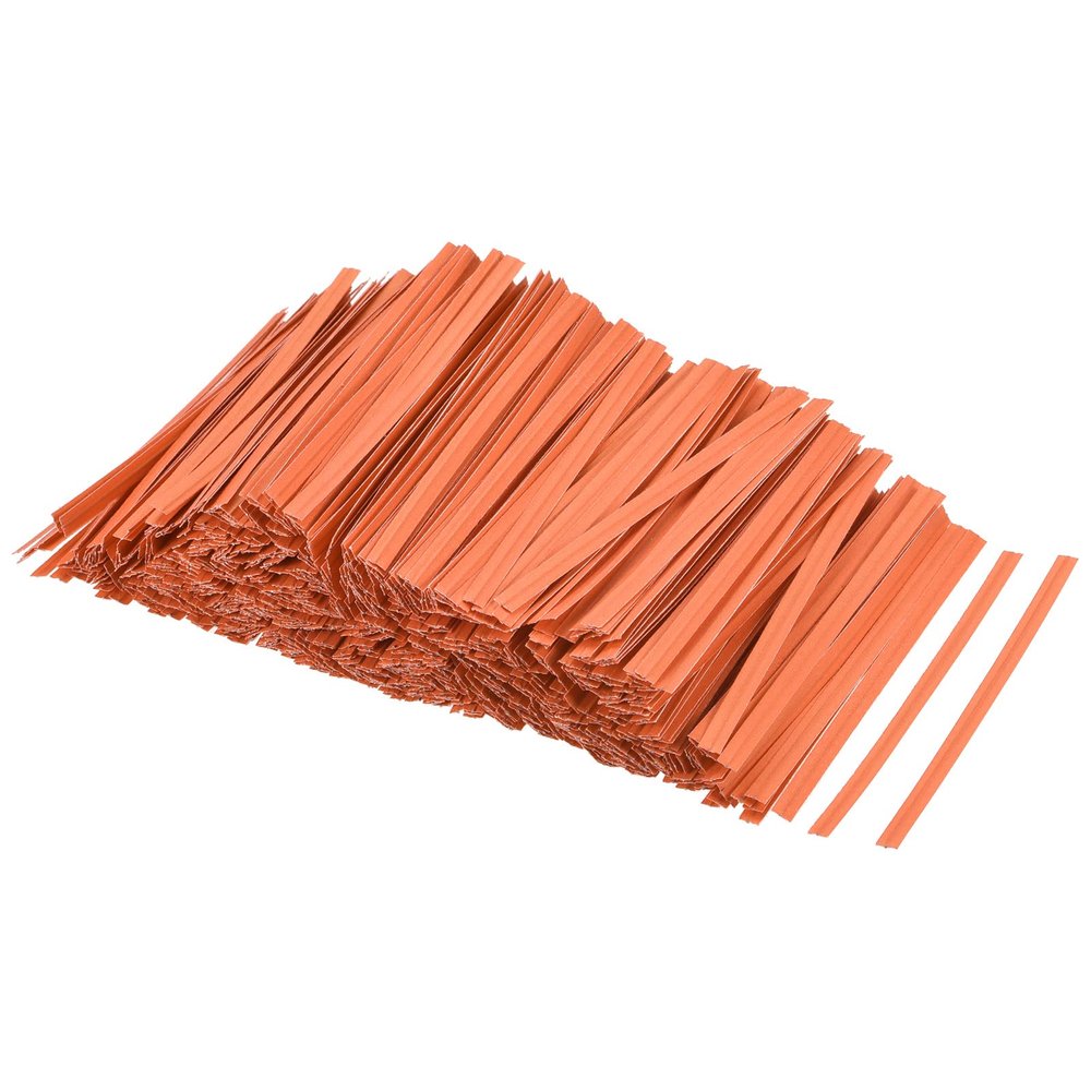 MECCANIXITY Twist Ties 3.54" Paper Closure Tie for Tying Bread, Candy, Cookies, Gift Bags Arts Crafts Orange Pack of 1000
