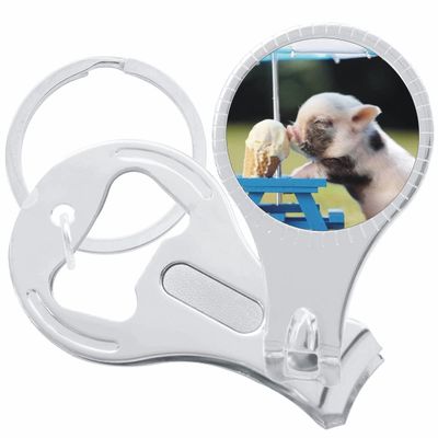Ice Cream Baby Pig Nail Clippers Plus Bottle Opener Keychain