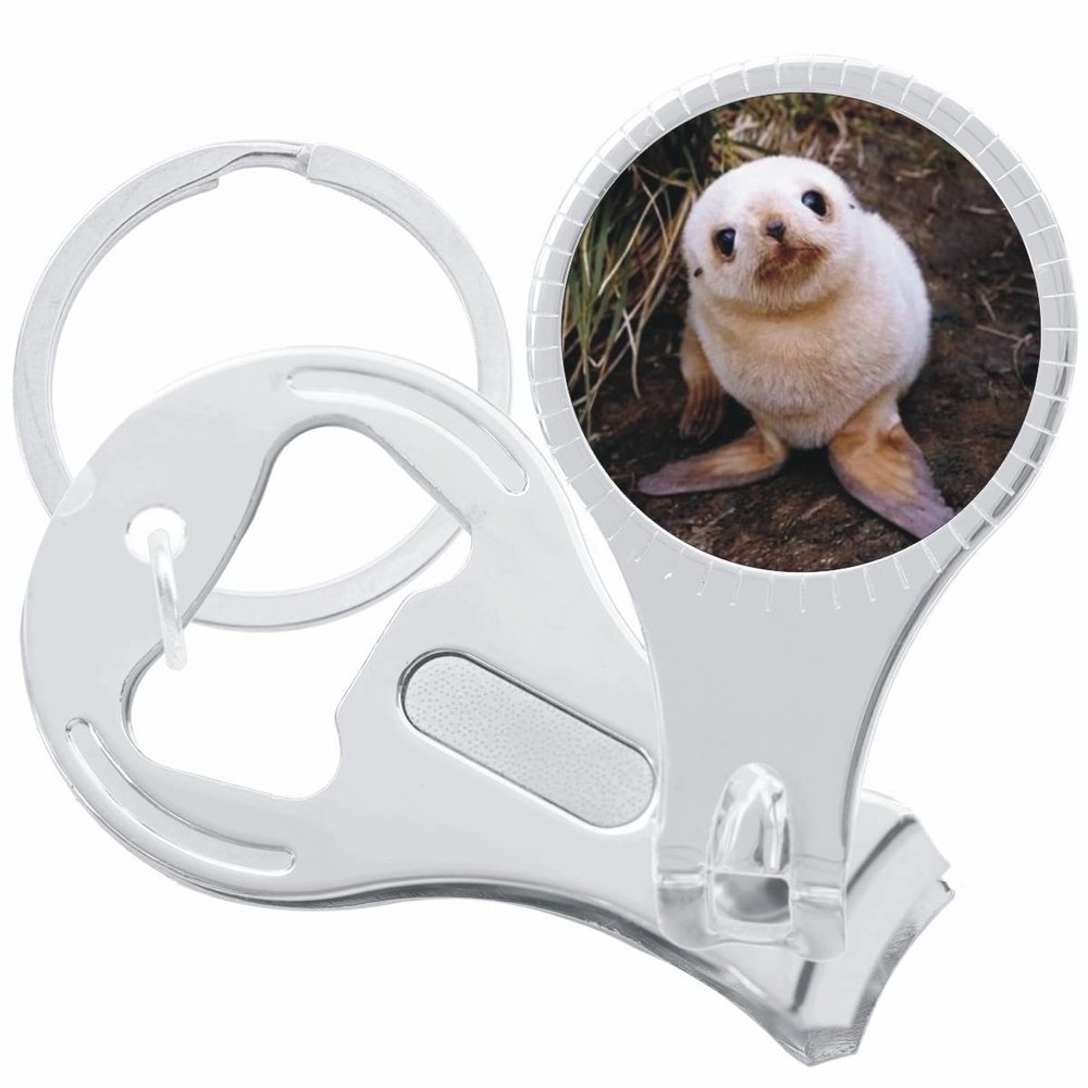 Baby Seal Pup Nail Clippers Plus Bottle Opener Keychain