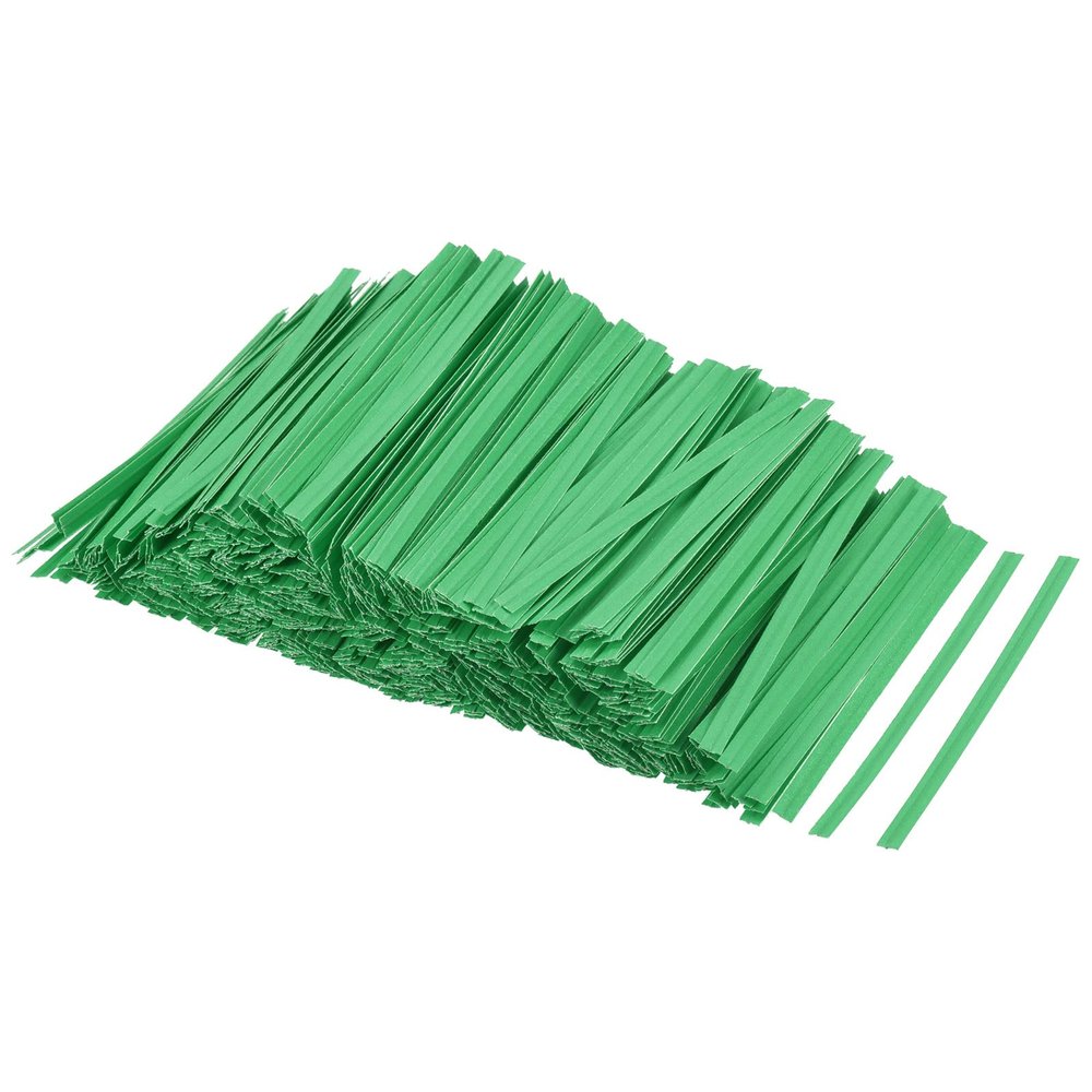 MECCANIXITY Twist Ties 3.54" Paper Closure Tie for Tying Bread, Candy, Cookies, Gift Bags Arts Crafts Green Pack of 1000