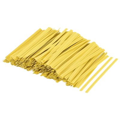 MECCANIXITY Twist Ties 3.54" Paper Closure Tie for Tying Bread, Candy, Cookies, Gift Bags Arts Crafts Yellow Pack of 500