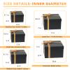 CHARMGIFTBOX 5 Pack Large Square Nesting Gift Boxes with Lids for Presents, 4-8 Black Stacking Gift Box with Ribbon Card for Wedding Birthday Party Valentine Christmas view 2
