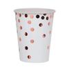 Altatac 50 Pcs 12oz Happy Birthday Party Disposable Paper Rose Gold Dot Confetti Cups view 2