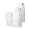 Altatac 50 Pcs 12oz Happy Birthday Party Disposable Paper Rose Gold Dot Confetti Cups view 3