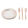 125 PCS Disposable Rose Gold Plates Dinnerware All Occasions Party 25 Guest Set view 2