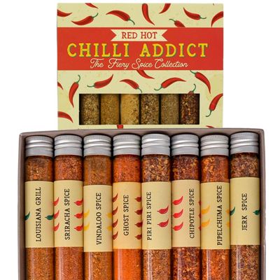 eat.art Red Hot Chilli Addict | Gourmet Selection of Fiery Red Hot Spice Blends | 8-Pack Gift Set