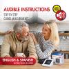 SmartHeart Blood Pressure Monitor | Wide-Range Upper Arm Cuff | Audible English Spanish Instructions and Results for Visually Impaired | 199-Reading Memory view 2