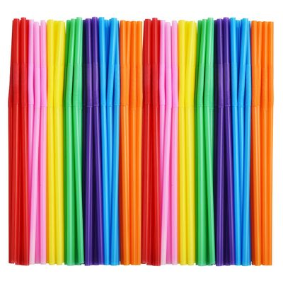 ALINK 300 PCS Flexible Plastic Drinking Straws, 10.2 Inches Extra Long Colorful Disposable Bendy Party Fancy Straws