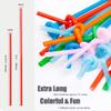ALINK 300 PCS Flexible Plastic Drinking Straws, 10.2 Inches Extra Long Colorful Disposable Bendy Party Fancy Straws view 2