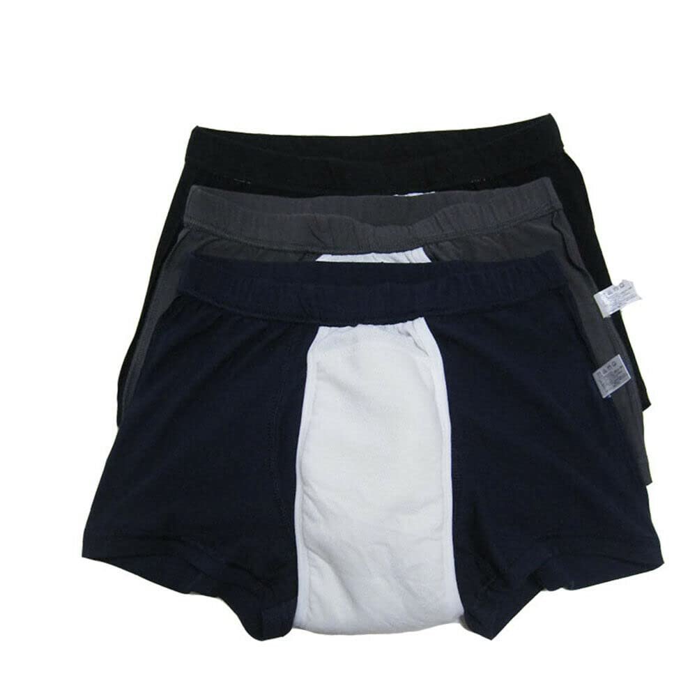 3-Pack Mens Incontinence Underwear Cotton Regular Absorbency Reusable Washable Urinary Incontinence Briefs for Prostate Surgica (Gray, XX-Large)