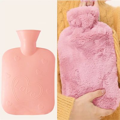 Hot Water Bottle with Cover Fleece, 2L Hot Water Bag Warm Water Bag for Pain Relief, Neck and Shoulders, Feet Warmer, Menstrual Cramps Hot and Cold Therapy, Odorless Superior Material ( Color : A )