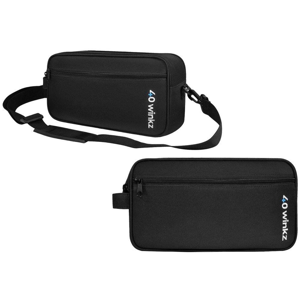 40Winkz CPAP Carrying Case for Travel Fits ResMed AirMini, Z1, Z2 & Mini Machines, Compact Portable Travel Bag with Shoulder Strap, Luggage Sleeve & Organizer Pockets (Black)