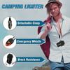 Torch Lighter, 2 Pack Butane Windproof Outdoor Gas With Adjustable Jet Flame, for Fireplace Fireworks Grill Camping BBQ, Gifts for Men (Without Gas) (Black+Black) view 4