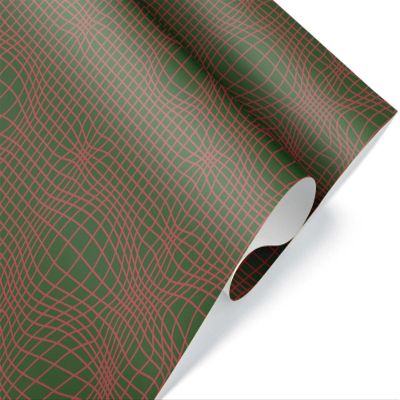 Red Green Synthwave Christmas Gift Wrap Thick Wrapping Paper Cool Punk Party Decoration (6 foot x 30 inch roll)