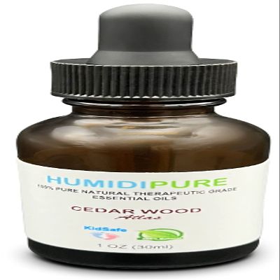 HUMIDIPURE Aromatherapy Cedar (1oz). Pure Essential Oil, Therapeutic Grade, Natural Scent, Natural Healing, for Diffusers and Humidifiers; Humidipure Humidifier Additive Concentrate Compatible