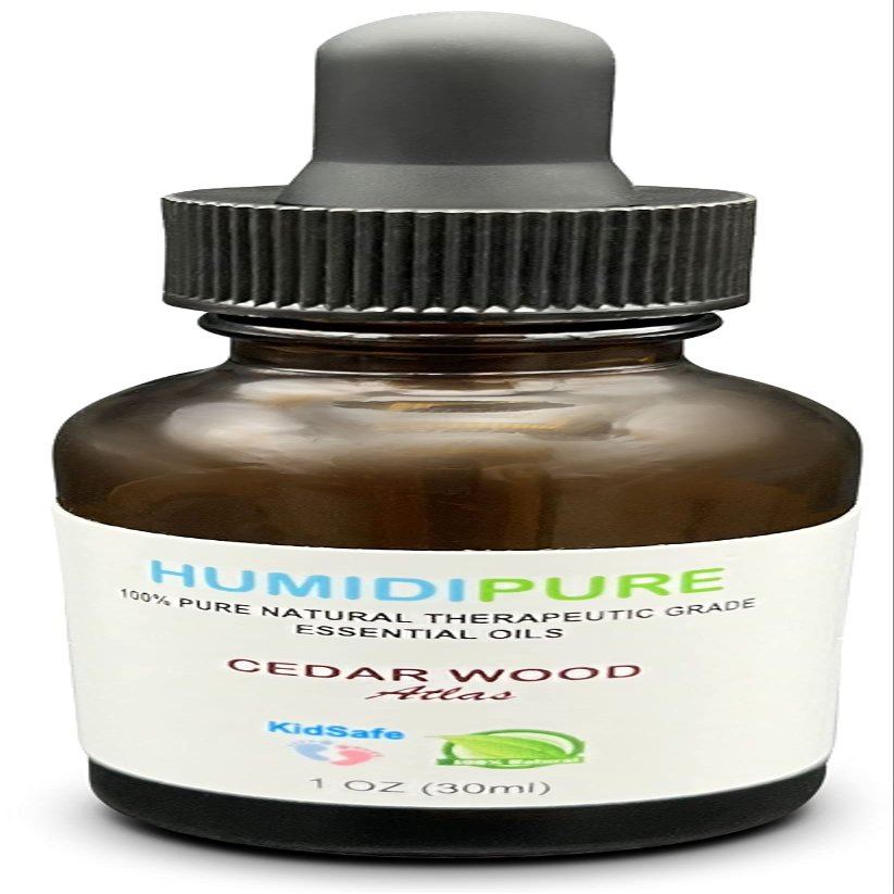 HUMIDIPURE Aromatherapy Cedar (1oz). Pure Essential Oil, Therapeutic Grade, Natural Scent, Natural Healing, for Diffusers and Humidifiers; Humidipure Humidifier Additive Concentrate Compatible