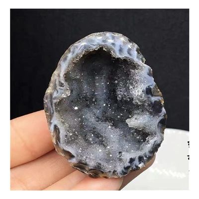 WGPHD Health & Household Natural Agate Geode Slice Quartz Crystal Cluster Minerals Reiki Healing Crystal Home Decoration (Color : Grey, Size : 60-70mm)