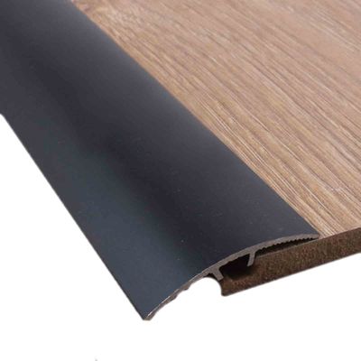 Aluminum Carpet Trim Transition Strip, Front Door Doorways Thresholds Ramp Reducer, Flat Divider Strip for 0-3 cm High Tile/Wood (Color : Black, Size : 135cm/53.1in)