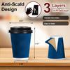 Lamosi 12 OZ Disposable Coffee Cups with Lids 50 Pack, Hot Paper Insulated Corrugated Ripple Wall Cup for To Go Drinks and Beverages view 2